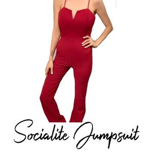 Socialite Red Jumpsuit